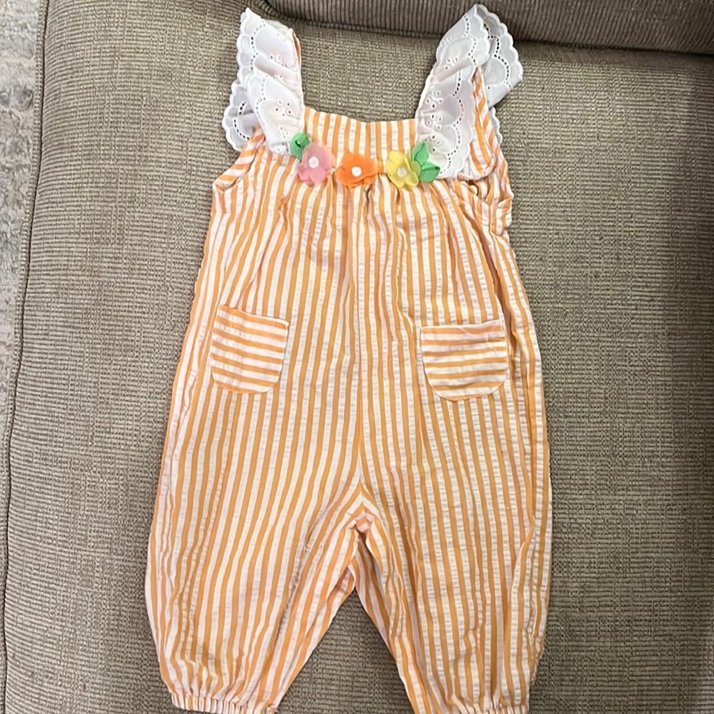 Orange Striped Jumpsuit